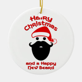 Hairy Kerstmis, Happy New Beard Keramisch Ornament
