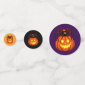 Hairy Spider and Pumpkin Jack op lantaarn uitsnede Confetti (Achterkanten)
