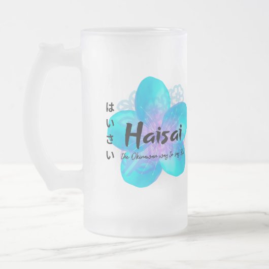 "Haisai" is de Okinawaanse manier om hallo te zegg Matglas Bierpul (Links)