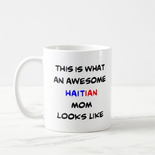 Haïtaanse moeder, geweldig koffiemok (Links)