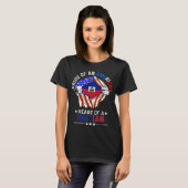 Haïti - Amerikaanse buitenlandse Haïtiaanse vlag T-shirt (Voorkant volledig)
