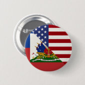 Haïti - Amerikaanse vlag | Half Haïtiaans-Amerikaa Ronde Button 5,7 Cm (Voorkant /achterkant)