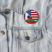 Haïti - Amerikaanse vlag | Half Haïtiaans-Amerikaa Ronde Button 5,7 Cm (In situ)