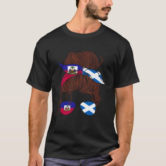 Haiti and Scotland Mix Half Haitian half Scottish T-shirt (Voorkant)