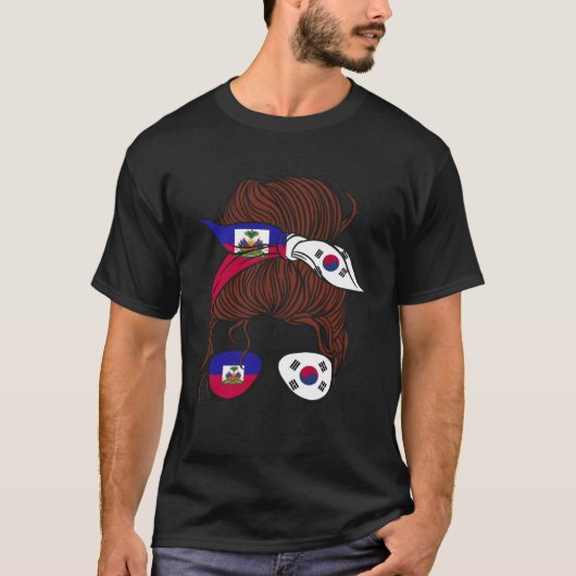 Haiti and South Korea Mix Half Haitian half South  T-shirt (Voorkant)