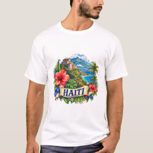Haïti Aquarel Caribisch Reis T-Shirt