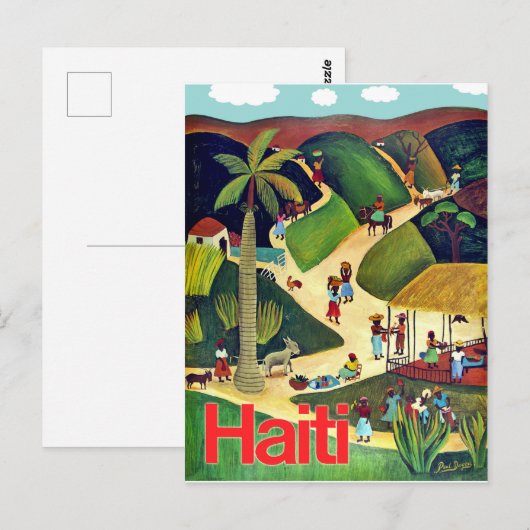 Haïti, autochtone mensen in het tropische dorp, vi briefkaart (Voorkant / Achterkant)