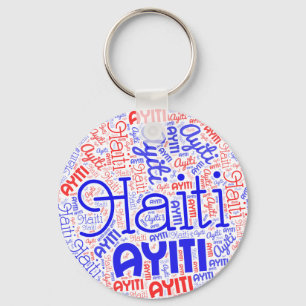 Haiti Ayiti Word Cloud Sleutelhanger