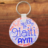Haiti Ayiti Word Cloud Sleutelhanger (Voorkant)
