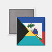 Haiti Bahamas vlag | Halve Haïtiaanse Bahamaanse v Magneet (Voorkant / Achterkant)