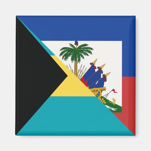 Haiti Bahamas vlag | Halve Haïtiaanse Bahamaanse v Magneet (Voorkant)