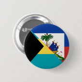 Haiti Bahamas vlag | Halve Haïtiaanse Bahamaanse v Ronde Button 5,7 Cm (Voorkant /achterkant)