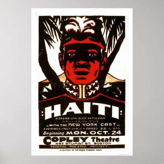 Haiti Black Napoleon 1938 WPA Poster (Voorkant)