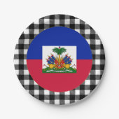 Haïti-Bord, buffelpleister en Haïtiaanse vlag Papieren Bordje (Voorkant)