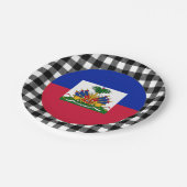 Haïti-Bord, buffelpleister en Haïtiaanse vlag Papieren Bordje (Gekanteld)