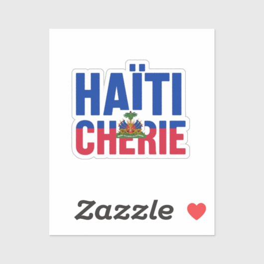Haïti Chérie - Haïtiaanse vlag Sticker (Vel)