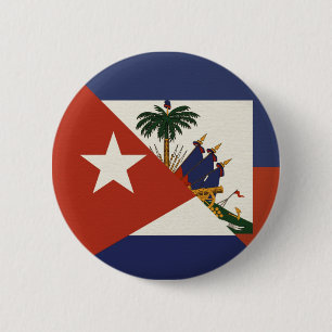 Haïti - Cuba - vlag   Haïtiaanse Cubaanse ayiti  Ronde Button 5,7 Cm