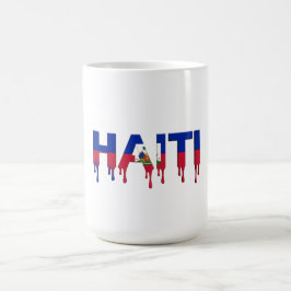 Haïti Drip Text | Caraïbisch Vlagontwerp | Fan Koffiemok