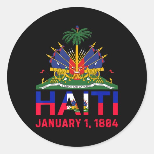 Haïti Eiland Schattige Haïti Onafhankelijkheidsdat Ronde Sticker (Voorkant)