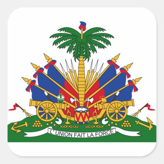 haïti - embleem vierkante sticker (Voorkant)