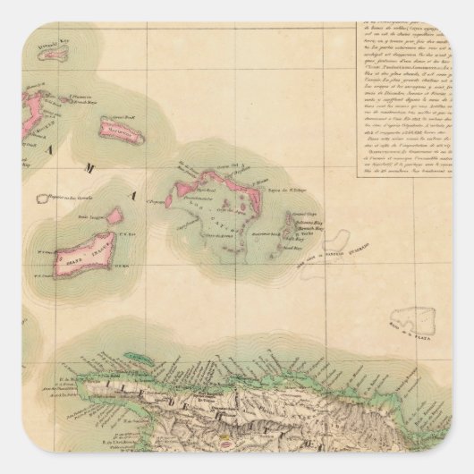 Haïti en Dominicaanse Republiek sep. 68 Vierkante Sticker (Voorkant)