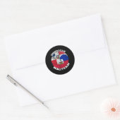 Haïti en Dominicaanse vlag half Haïtiaans half Dom Ronde Sticker (Envelop)