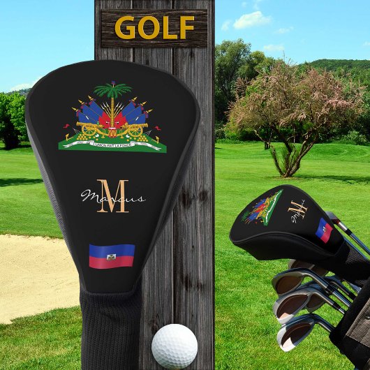 Haïti en Haïtiaanse vlag Monogrammed Golf Clubs Ho Golfheadcover