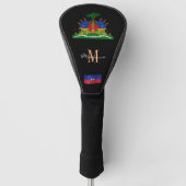 Haïti en Haïtiaanse vlag Monogrammed Golf Clubs Ho Golfheadcover (Voorkant)