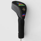 Haïti en Haïtiaanse vlag Monogrammed Golf Clubs Ho Golfheadcover (Schuin)