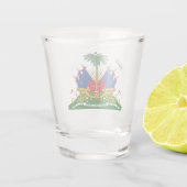 Haïti en Haïtiaanse wapenschild, vlag/partij Shot Glas (Achterkant)