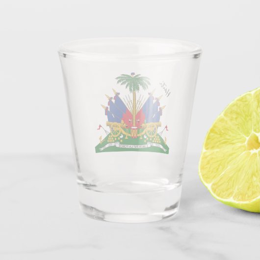 Haïti en Haïtiaanse wapenschild, vlag/partij Shot Glas (Achterkant)
