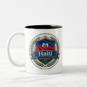 Haiti Erfgoed Crest Caraïbische Trots Tweekleurige Koffiemok