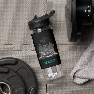 Haïti Fitness en Haïtiaanse wapenschild / vlag Waterfles