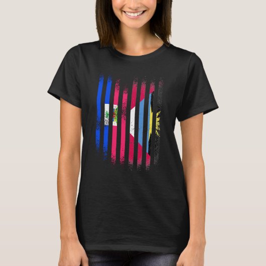 Haiti Flag Antigua&Barbuda Grown Country Flags Str T-shirt (Voorkant)