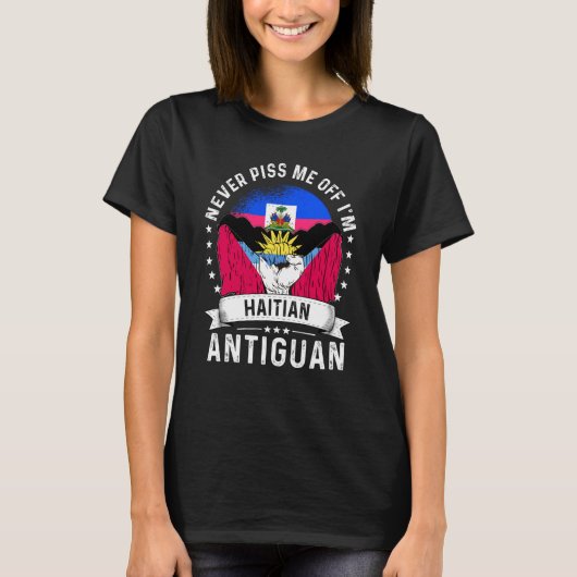 Haiti Flag Antigua&Barbuda Grown Humor Pride T-shirt (Voorkant)