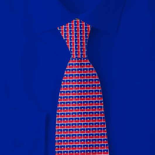 Haiti Flag Brick Pattern Stropdas