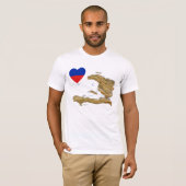 Haïti Flag Heart en Map T-Shirt (Voorkant volledig)