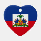 Haiti Flag Heart Keramisch Ornament (Achterkant)