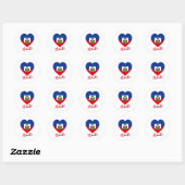 Haiti Flag Heart Ronde Sticker (Vel)