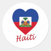 Haiti Flag Heart Ronde Sticker (Voorkant)