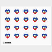 Haiti Flag Heart Ronde Sticker (Vel)