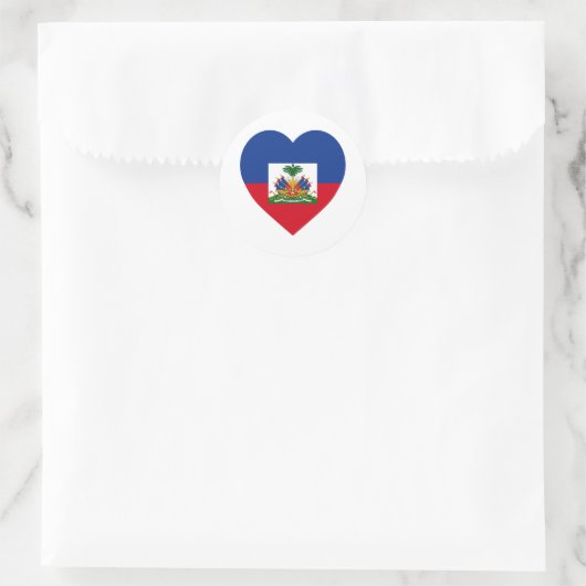 Haiti Flag Heart Ronde Sticker (Tas)