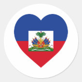 Haiti Flag Heart Ronde Sticker (Voorkant)