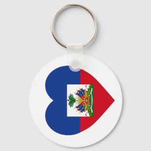 Haiti Flag Heart Sleutelhanger