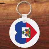 Haiti Flag Heart Sleutelhanger (Voorkant)