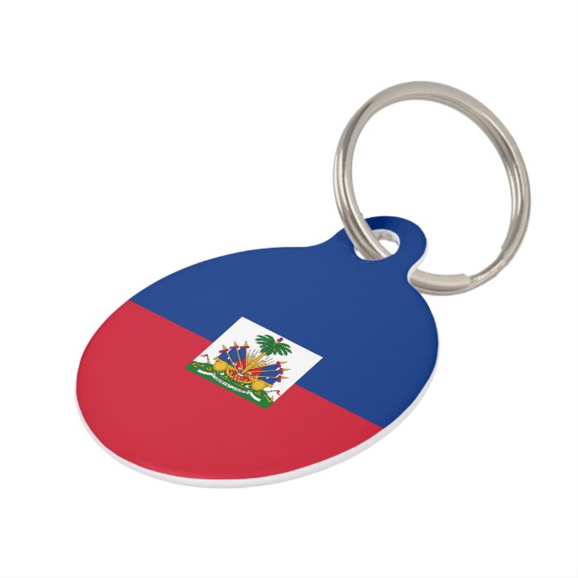 Haiti Flag Huisdierpenning (Zijkant)