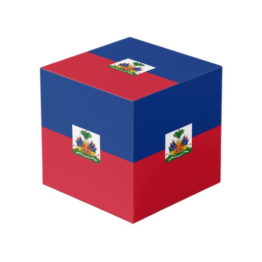 Haiti Flag Kubus (Voorkant hoekig)