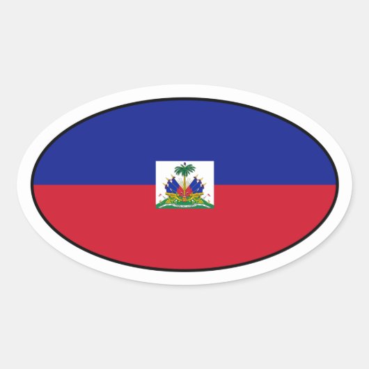 Haïti Flag Oval Sticker (Voorkant)