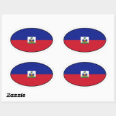 Haïti Flag Oval Sticker (Vel)