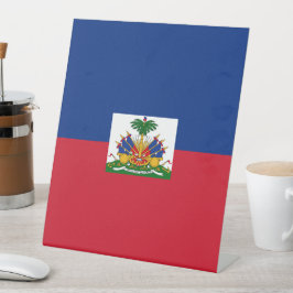 Haiti Flag Reclamebord Met Voetstuk